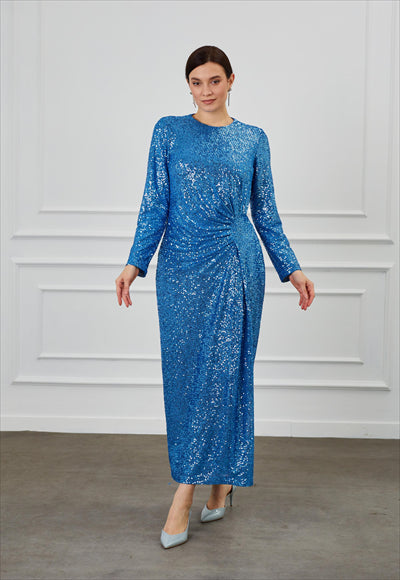 فستان ماكسي مزين بالترتر