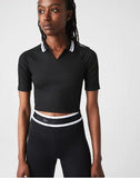 Lacoste SPORT Women's Short Ribbed Stretch Polo Shirt