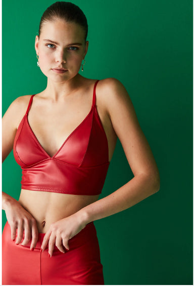 leather bralette