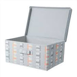 L (grey) Fabric storage box with lid L (grey)