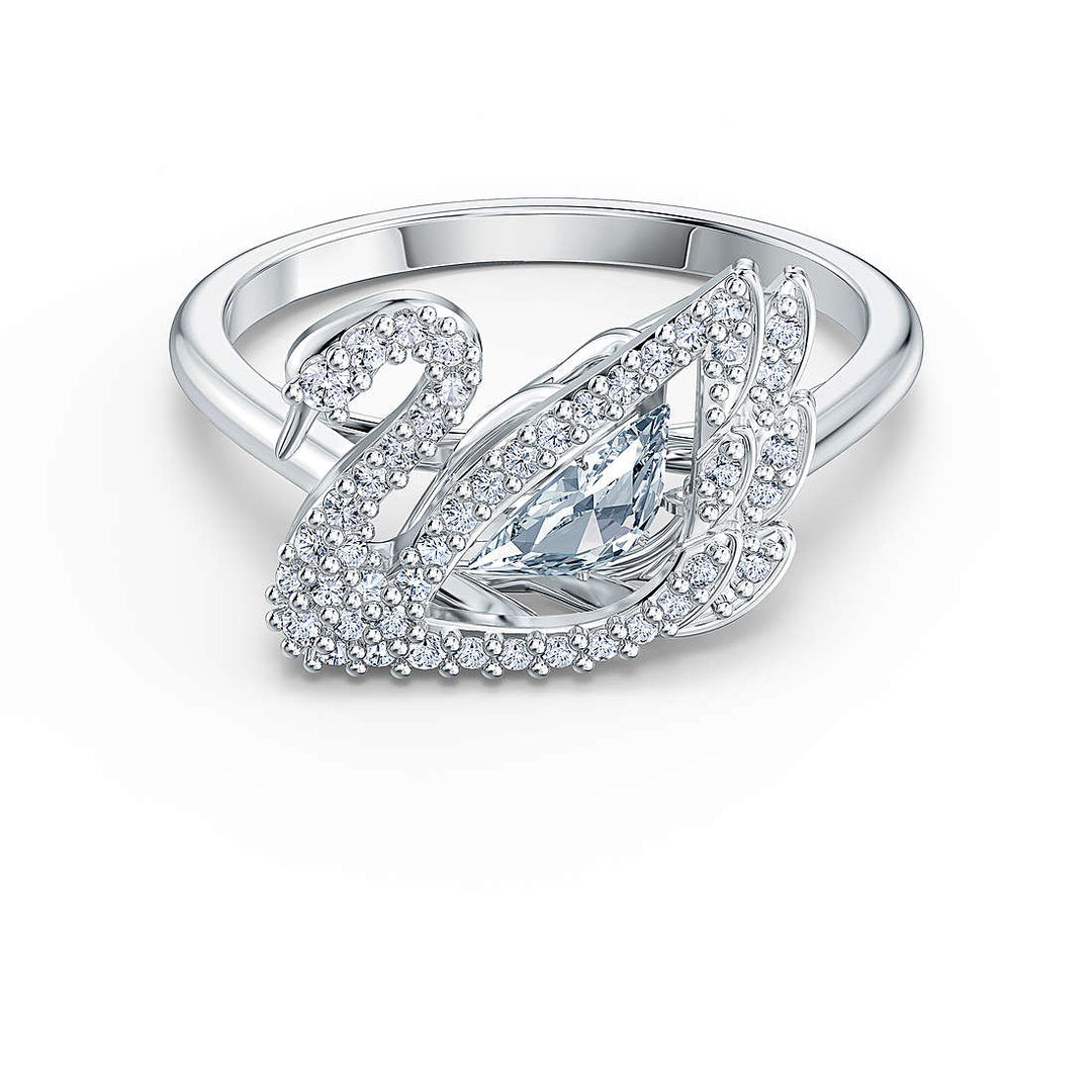 Swarovski gem woman ring dancing swan