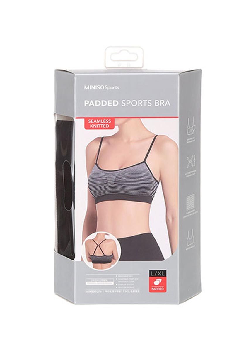 Comfortable Sports Bra (Black+Gray L/XL)