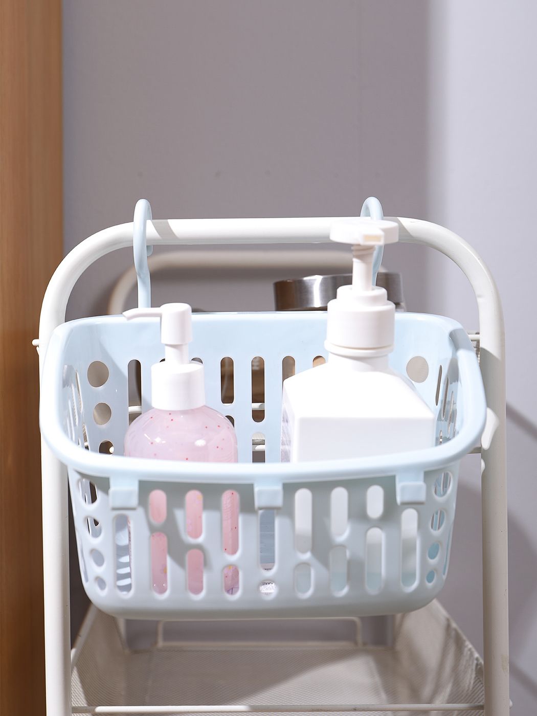 سلة معلقة للتخزين قابلة للتكديس (أزرق)