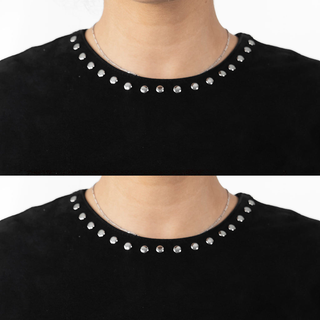 فستان مزين بدبابيس