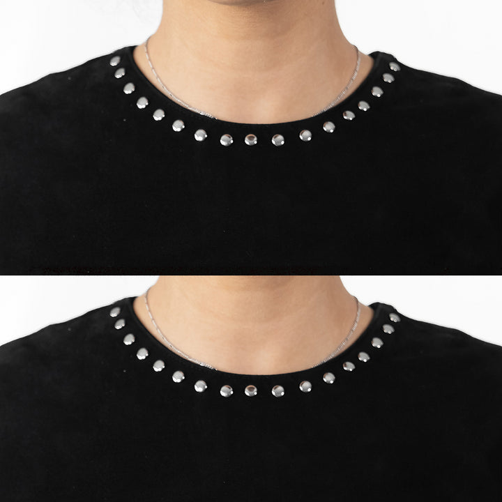 فستان مزين بدبابيس