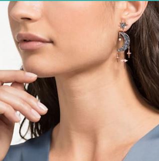 أقراط أذن مثقوبة من سواروفسكي ، متعددة الألوان ، بطلاء معدني مختلط 5489536