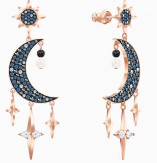 أقراط أذن مثقوبة من سواروفسكي ، متعددة الألوان ، بطلاء معدني مختلط 5489536