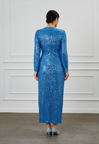 فستان ماكسي مزين بالترتر