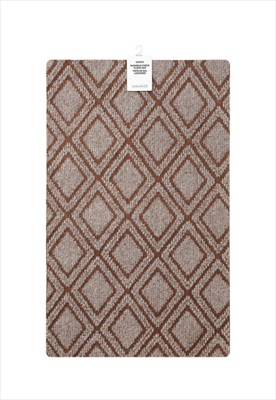 Diamond-patterned area rug (khaki)