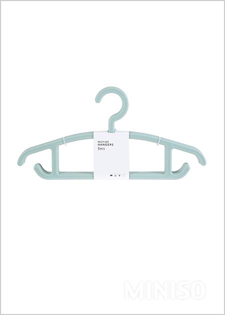 شماعات ملابس بسيطة متعددة الأغراض 5 علاقات (أخضر نعناعي)