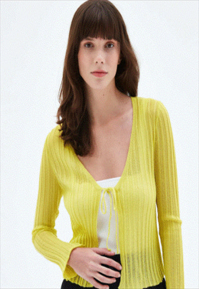 Ribbed Fine Knit Cardigan