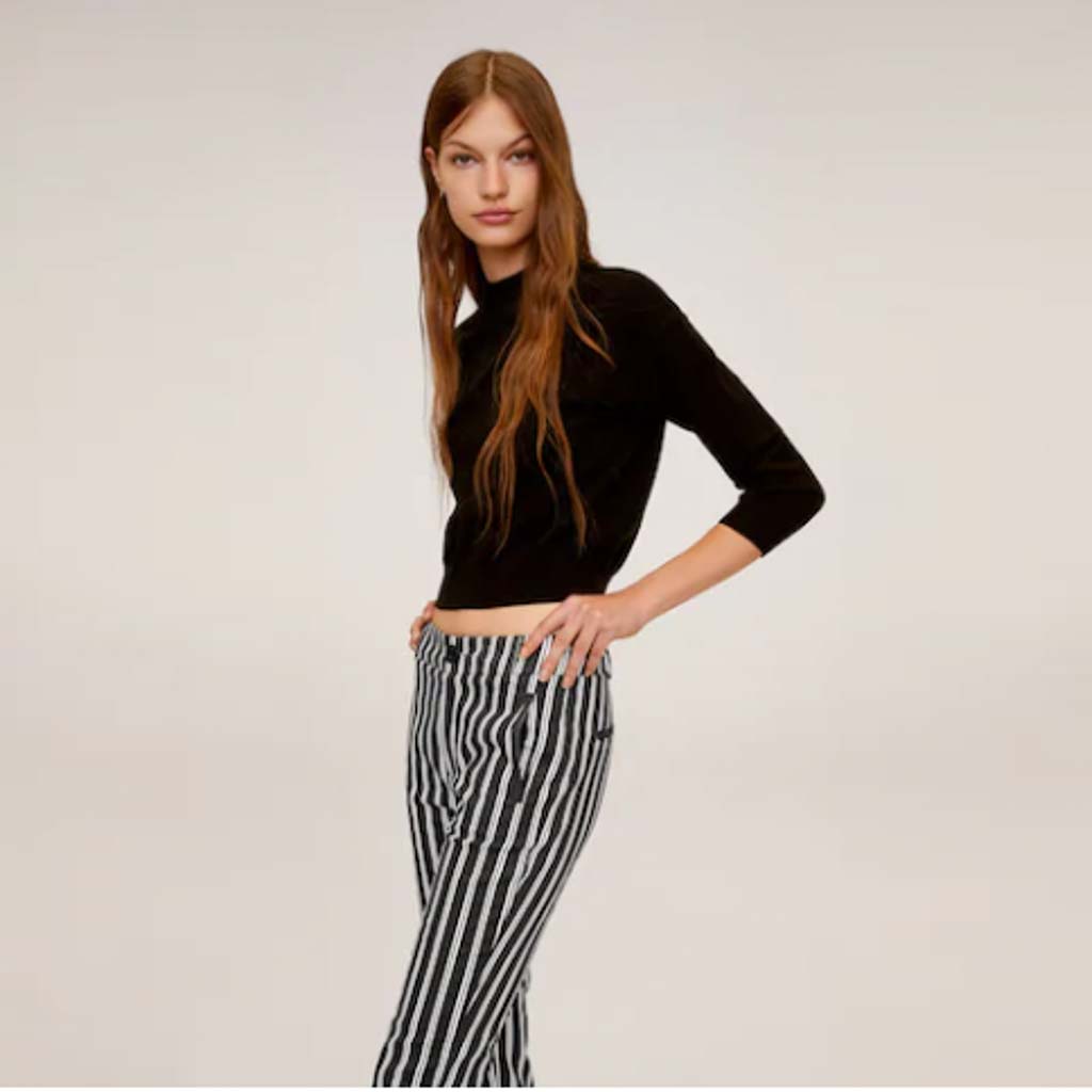 سروال مخطط سليم فيت