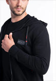 M FT  ZIPPED HOODED TOP 23163821T BLACK/WHITE 90