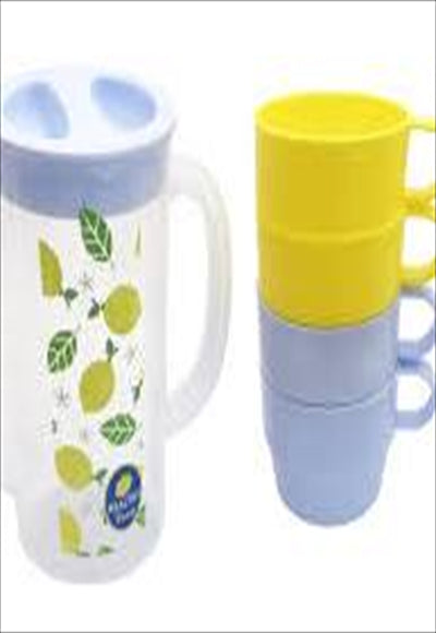 إبريق ماء ليمون و4 أكواب (1000 مل)