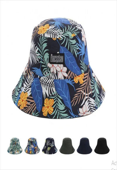 Tropical rainforest reversible bucket hat