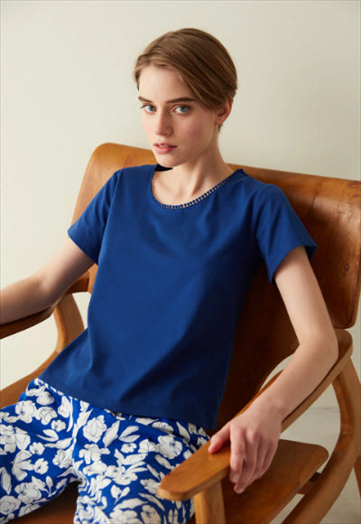 ملابس نوم هدية زهور زرقاء