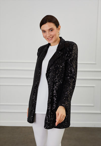 جاكيت مزين بالترتر