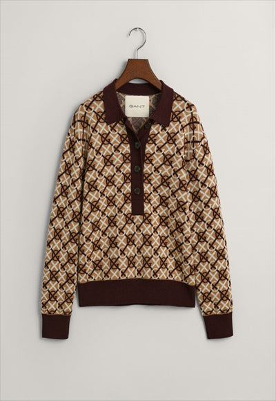 G PATTERN JAQUARD KNIT POLO