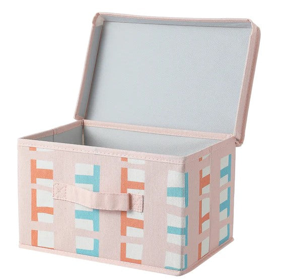 صندوق تخزين قماش مع غطاء S (وردي)