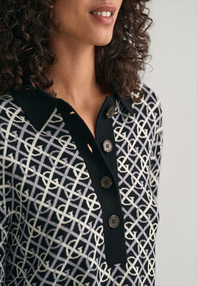 G PATTERN JAQUARD KNIT POLO