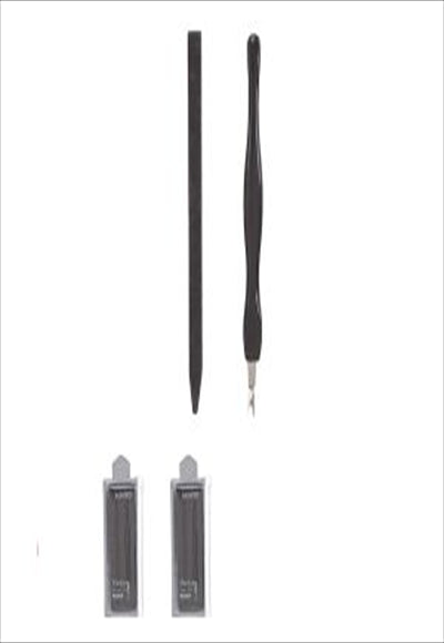 طقم مانيكير 2 قطعة (حجر الأظافر والبشرة + أداة تشذيب البشرة)