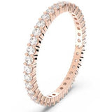 خاتم Vittore قطع دائرية ، بيضاء ، مطلية بالذهب الوردي