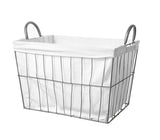 Wire storage basket with removable liner