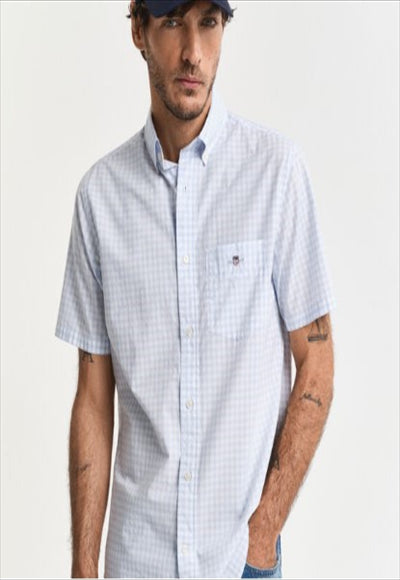 قميص مخطط نص كم