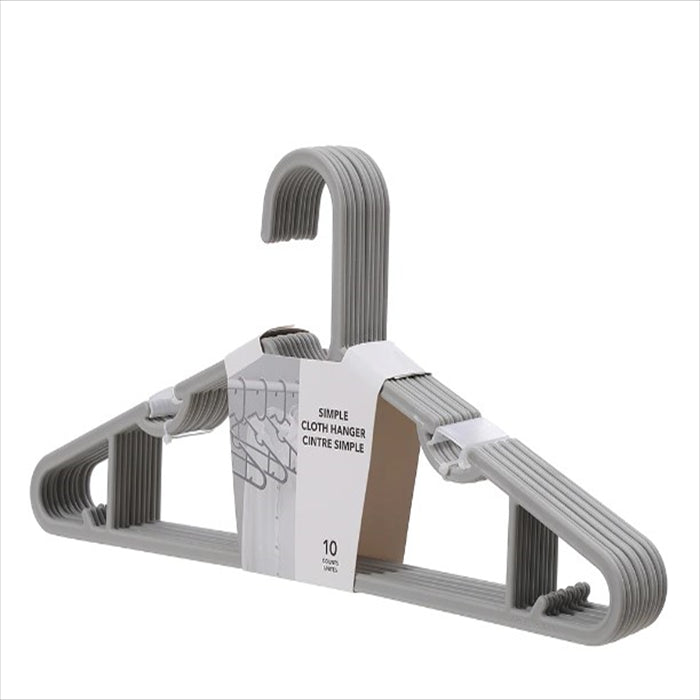 شماعات قماش بسيطة 10 قطع(رمادي)