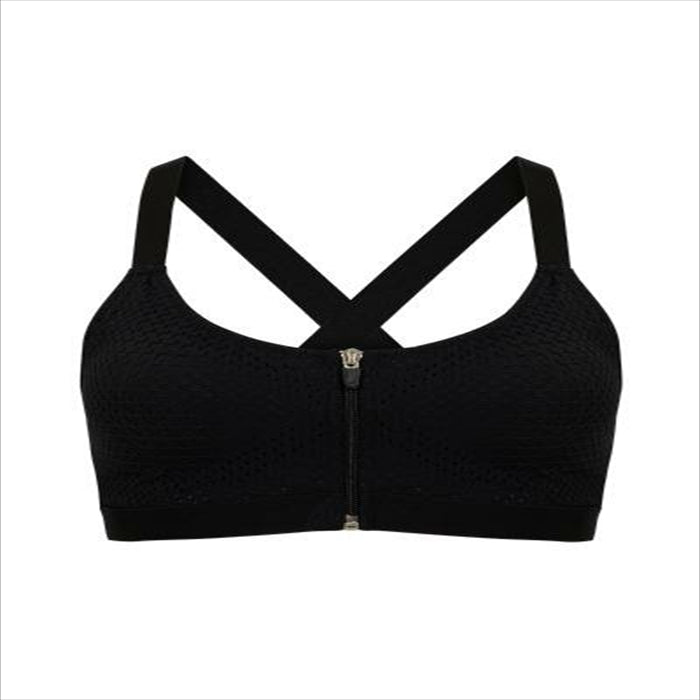 Sports bra with zipper