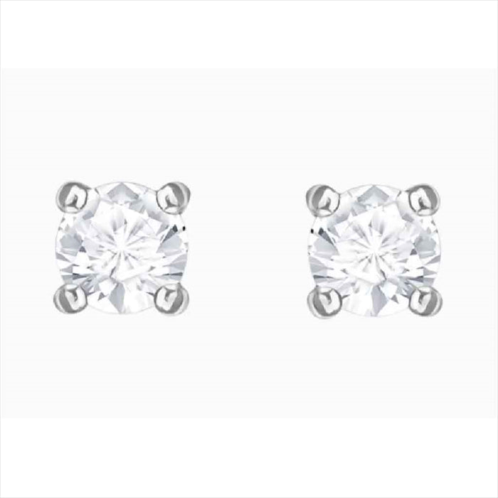 جذب الأقراط قطع دائرية ، صغيرة ، بيضاء ، مطلية بالروديوم