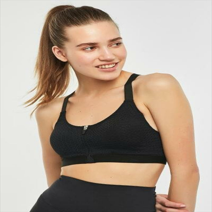 Sports bra with zipper